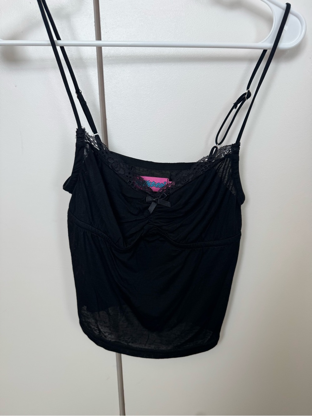 Edikted Black Lace-Trim Spaghetti Strap Cami never worn